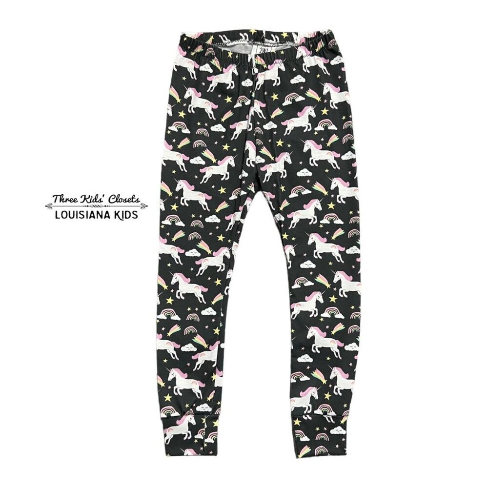 Small Shop Sz 4/5 “2 Wild Ones” Unicorn Rainbow Leggings